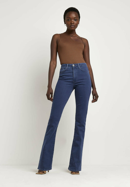 River Island medium rise flare jeans Blue (RI921N0JD-K11) Women