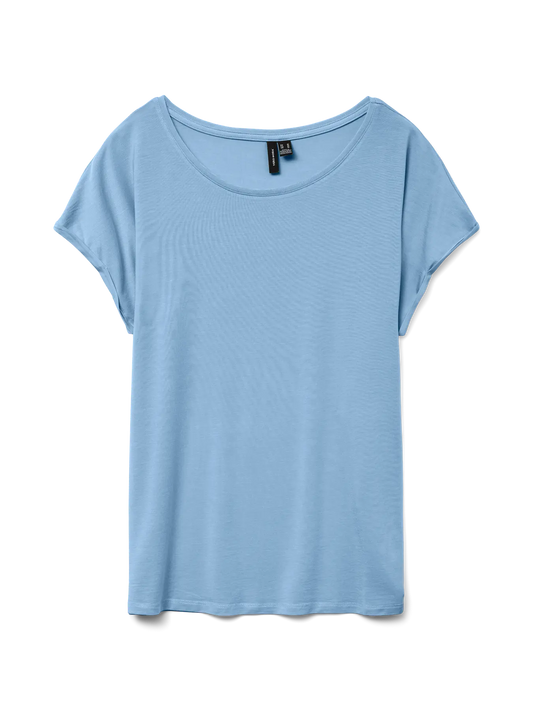 Ava Plain Short Sleeve Top Airy Blue (10284468) Women