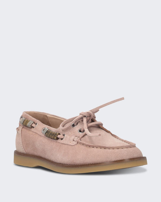 GRACE 01 - MOCASSINO COW SUEDE LIGHT ROSE Women