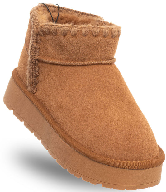 SOLO SOPRANI COUTURE Leather Ankle Boots SCW421P19/21 MISTIK SUEDE CAMEL (5981) Women