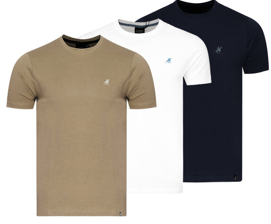 U.S. GRAND POLO EQUIPMENT & APPAREL T SHIRT T Shirt USSS601M B C Beige 3PACK (9705) Men