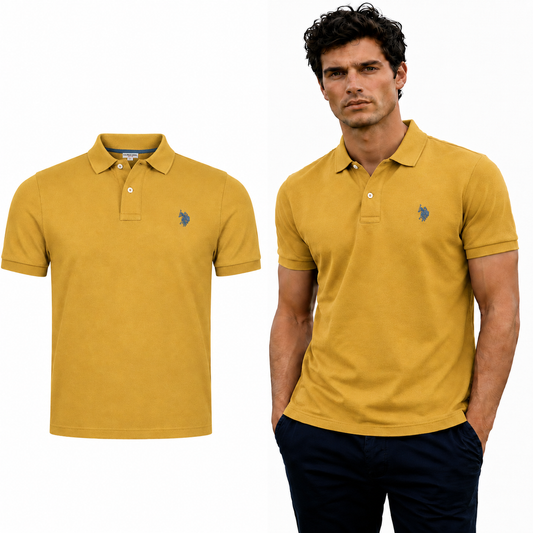 U.S. Polo Assn. T-SHIRT POLO MUSTARD (6560) Men