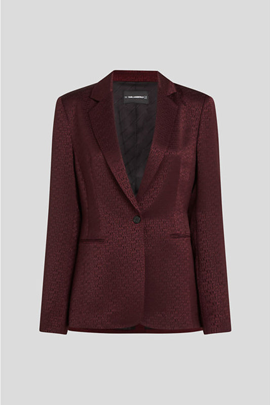 Karl Lagerfeld Logo Jacquard Blazer Windsor Burgundy (A4W14036548) Women